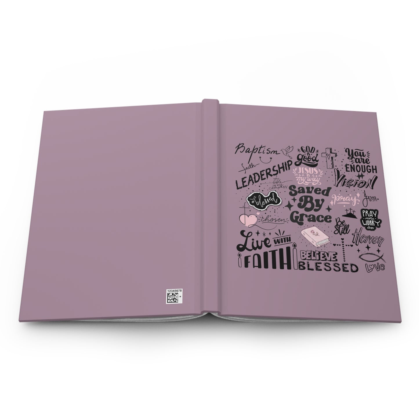 Faith-Inspired Hardcover Journal — "Saved By Grace" Christian Scripture Notebook