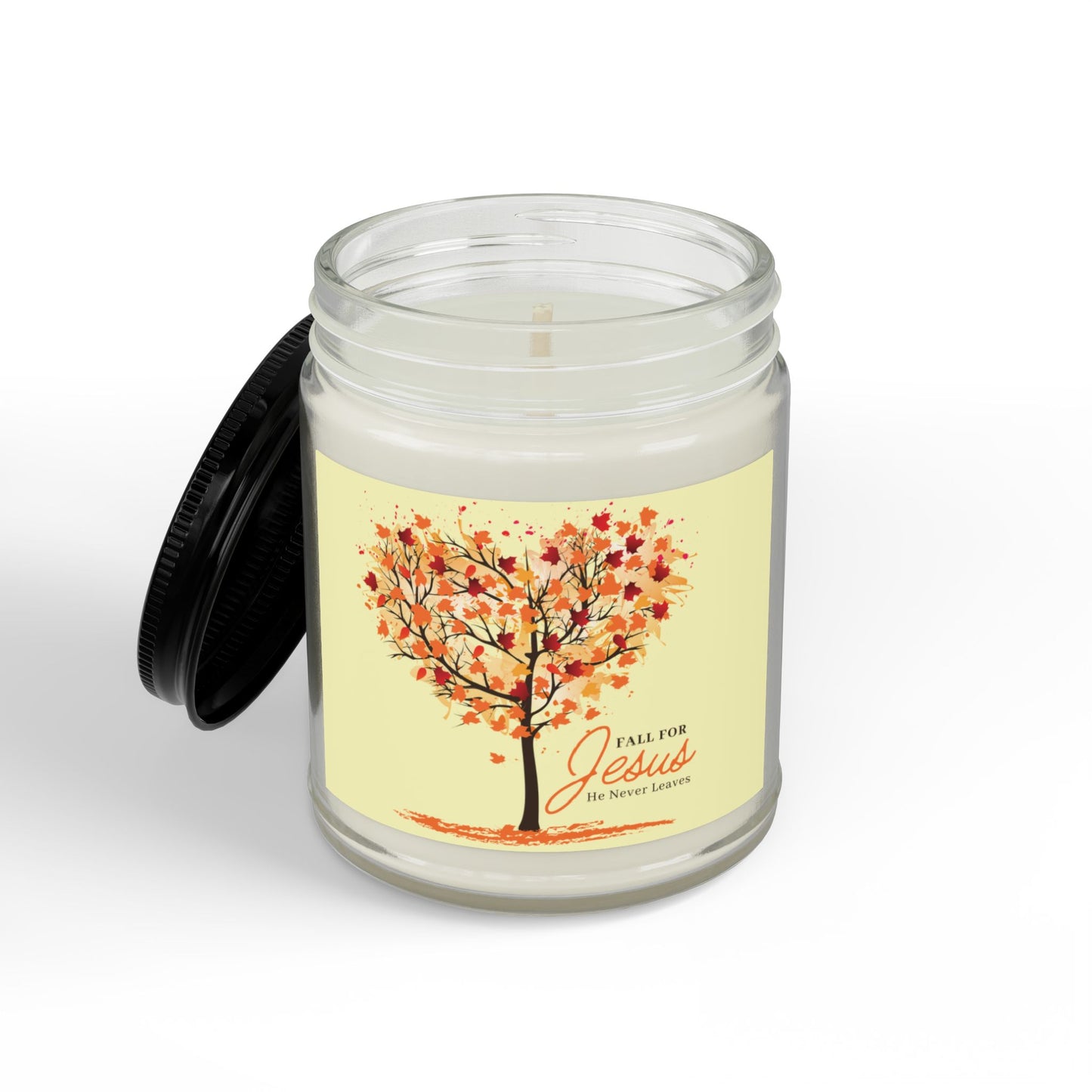 Faithful Autumn Soy Candle — "Fall for Jesus" Amber Jar (4 & 9 oz)