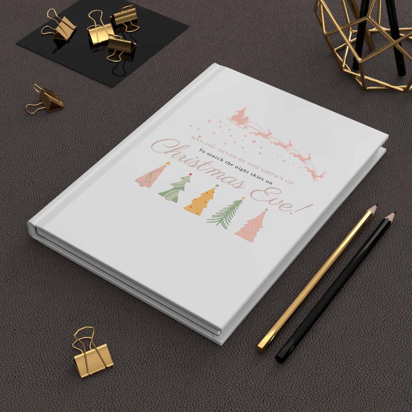 Christmas Eve Hardcover Journal — "To Search the Night Skies on Christmas Eve" Holiday Keepsake