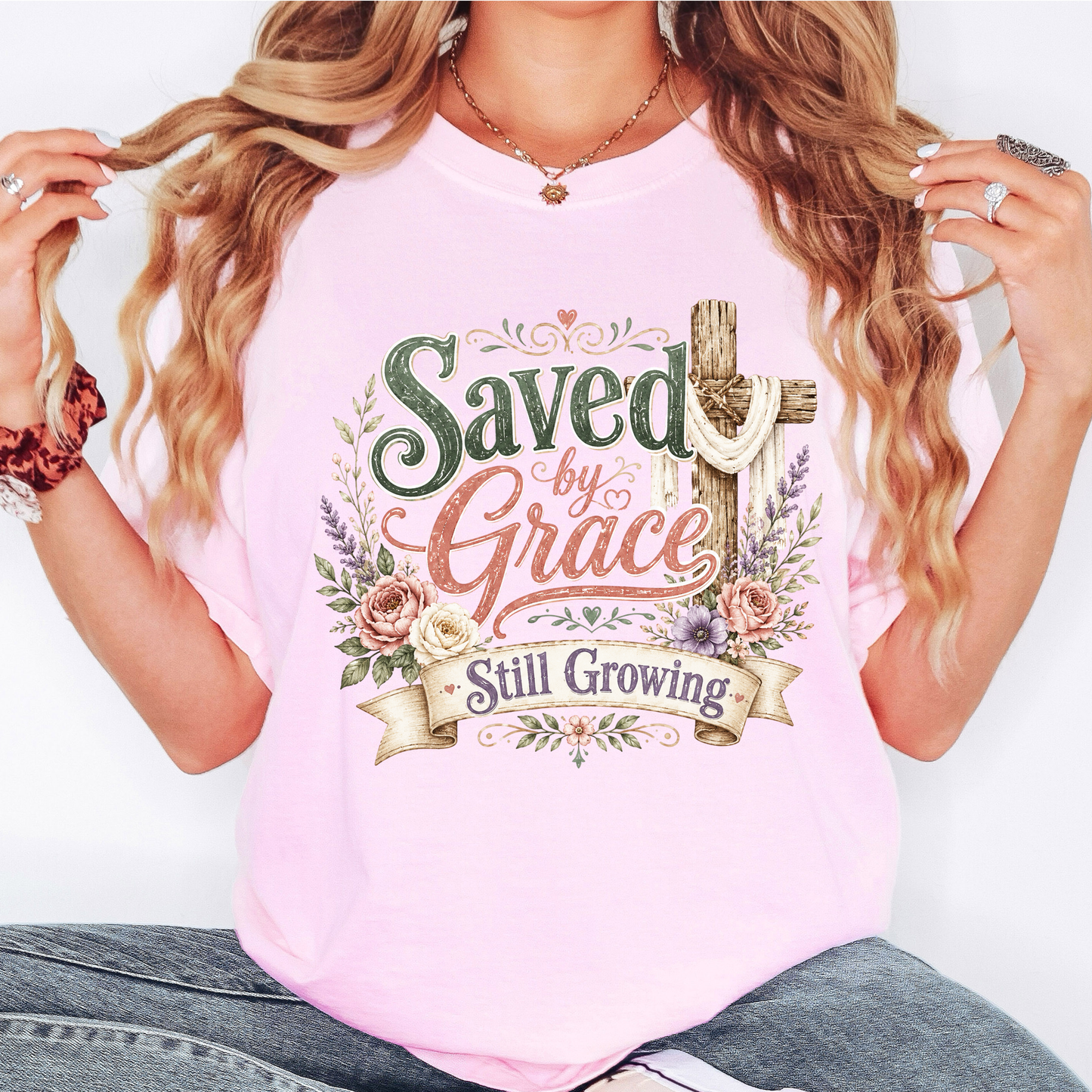 Saved by Grace still growing- Faith T-shirt