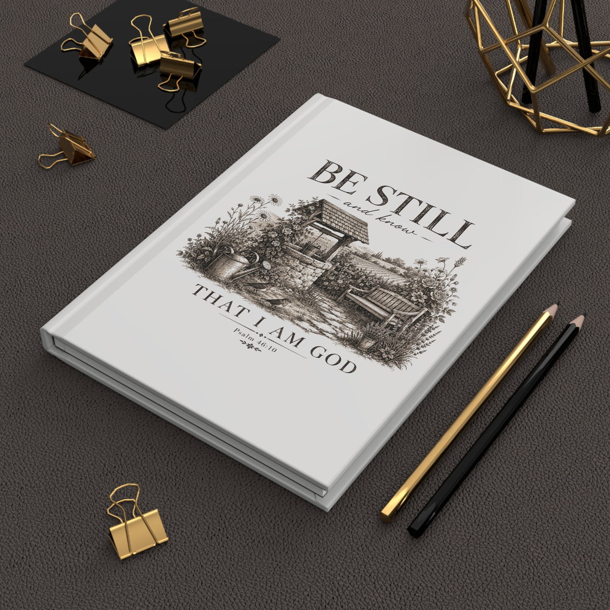 Be Still Hardcover Journal — Faith Prayer Notebook (Psalm 46:10)
