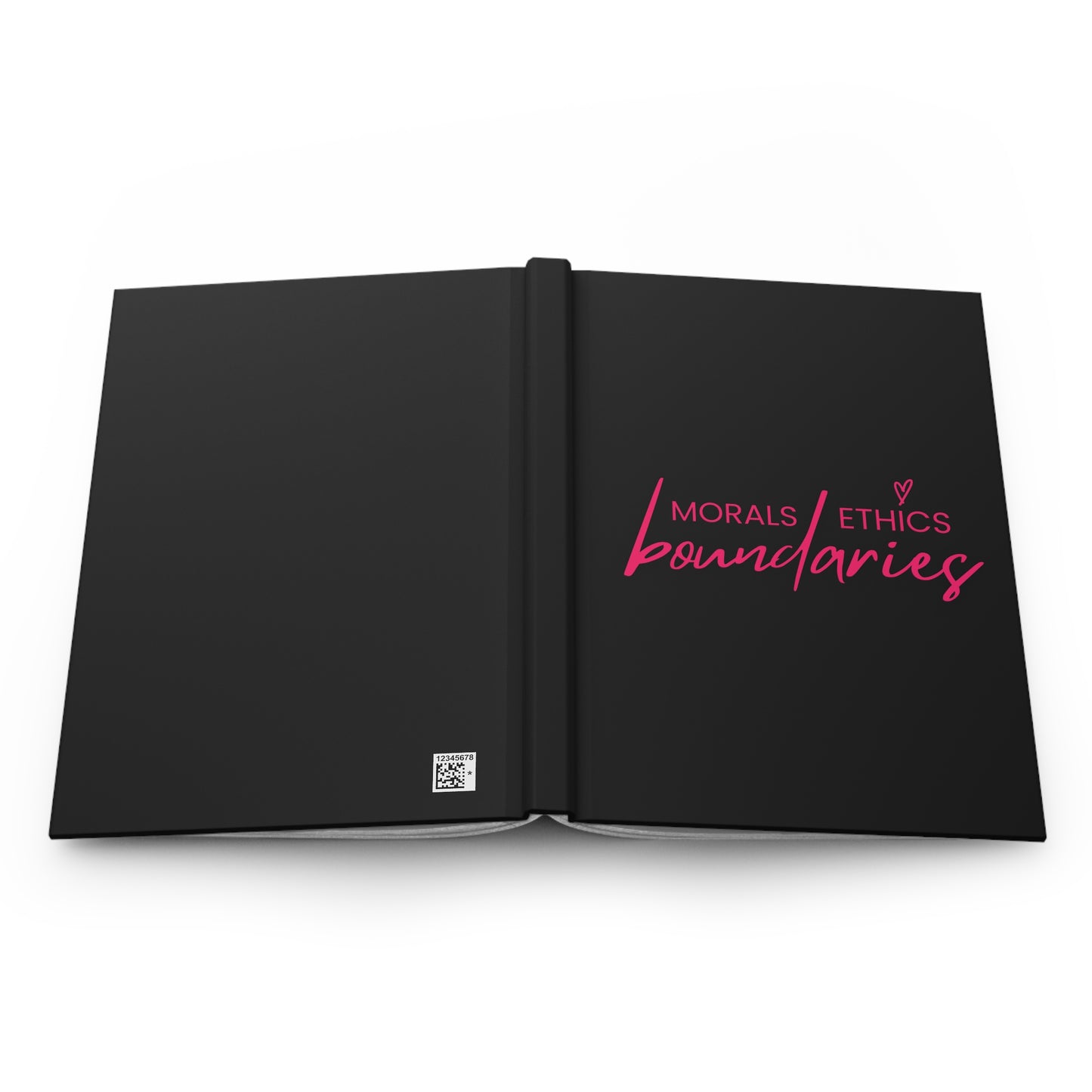 Hardcover Journal – "Morals Ethics Boundaries" Pink Script
