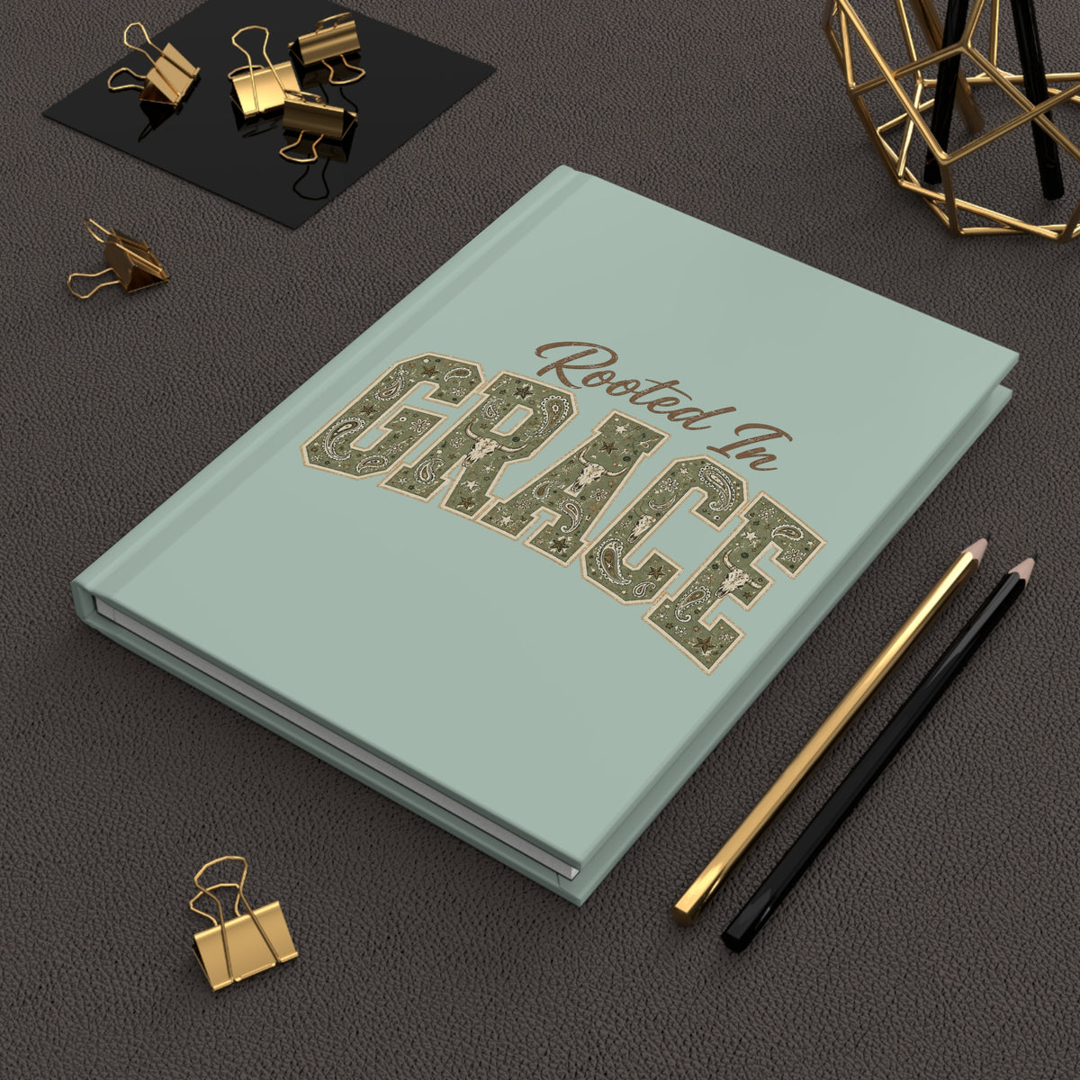 Rooted in Grace Hardcover Journal — Lined Christian Daily Reflection Notebook