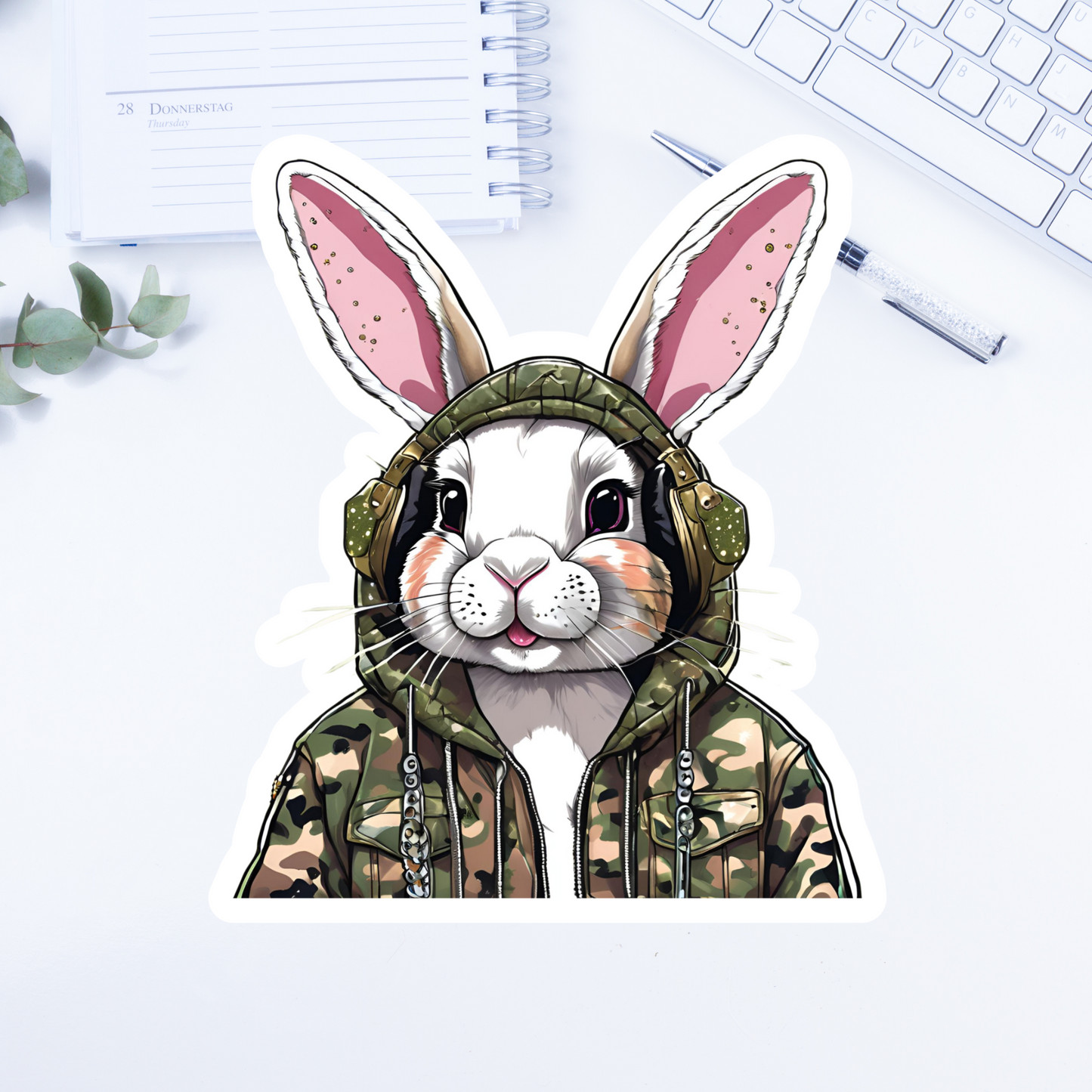 Camo Bunny Rabbit Sticker
