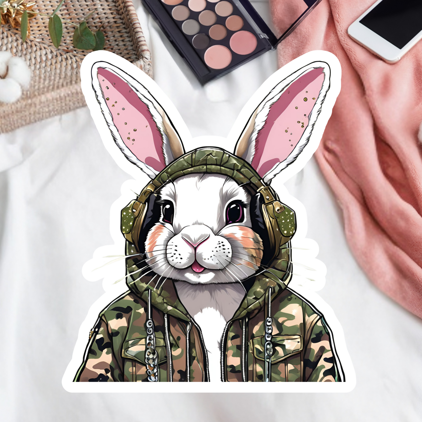 Camo Bunny Rabbit Sticker