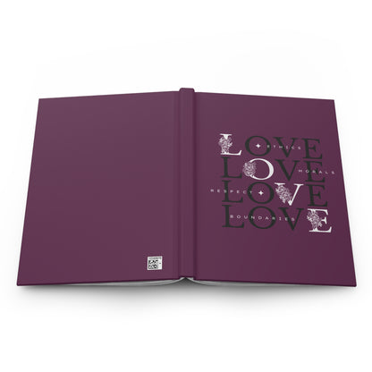 Love boundaries Hardcover Journal — Matte deep purple Notebook