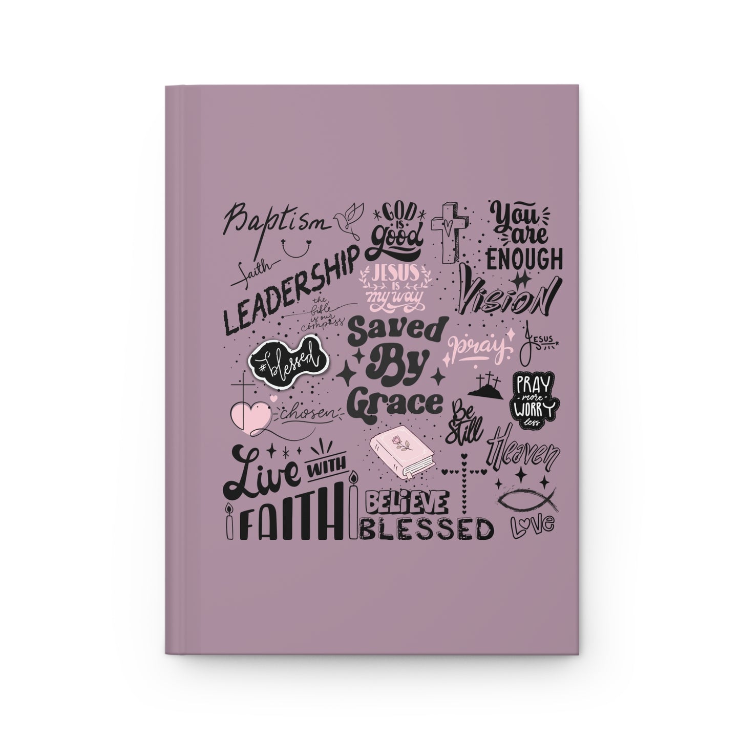 Faith-Inspired Hardcover Journal — "Saved By Grace" Christian Scripture Notebook