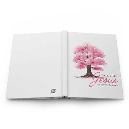 Fall for Jesus Hardcover Journal — Pink Tree Christian Prayer & Devotional Notebook