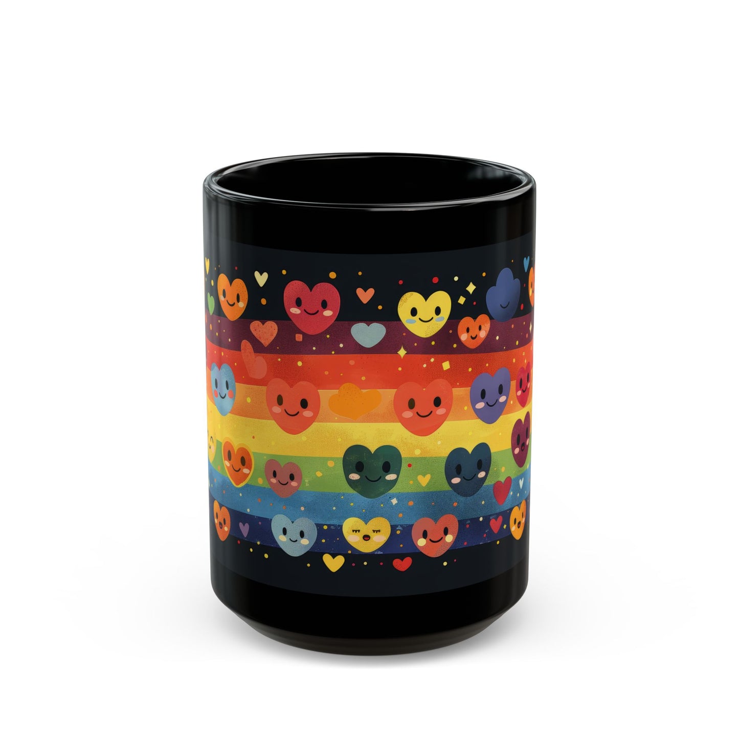 Black Hearts and Rainbow Mug (11oz, 15oz)