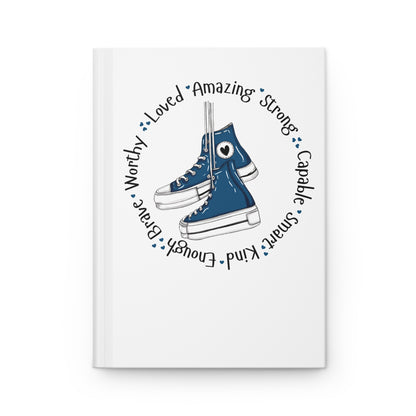 Copy of Pink Sneakers "Loved • Amazing • Strong" Hardcover Journal — Inspirational Notebook for Girls & Teens