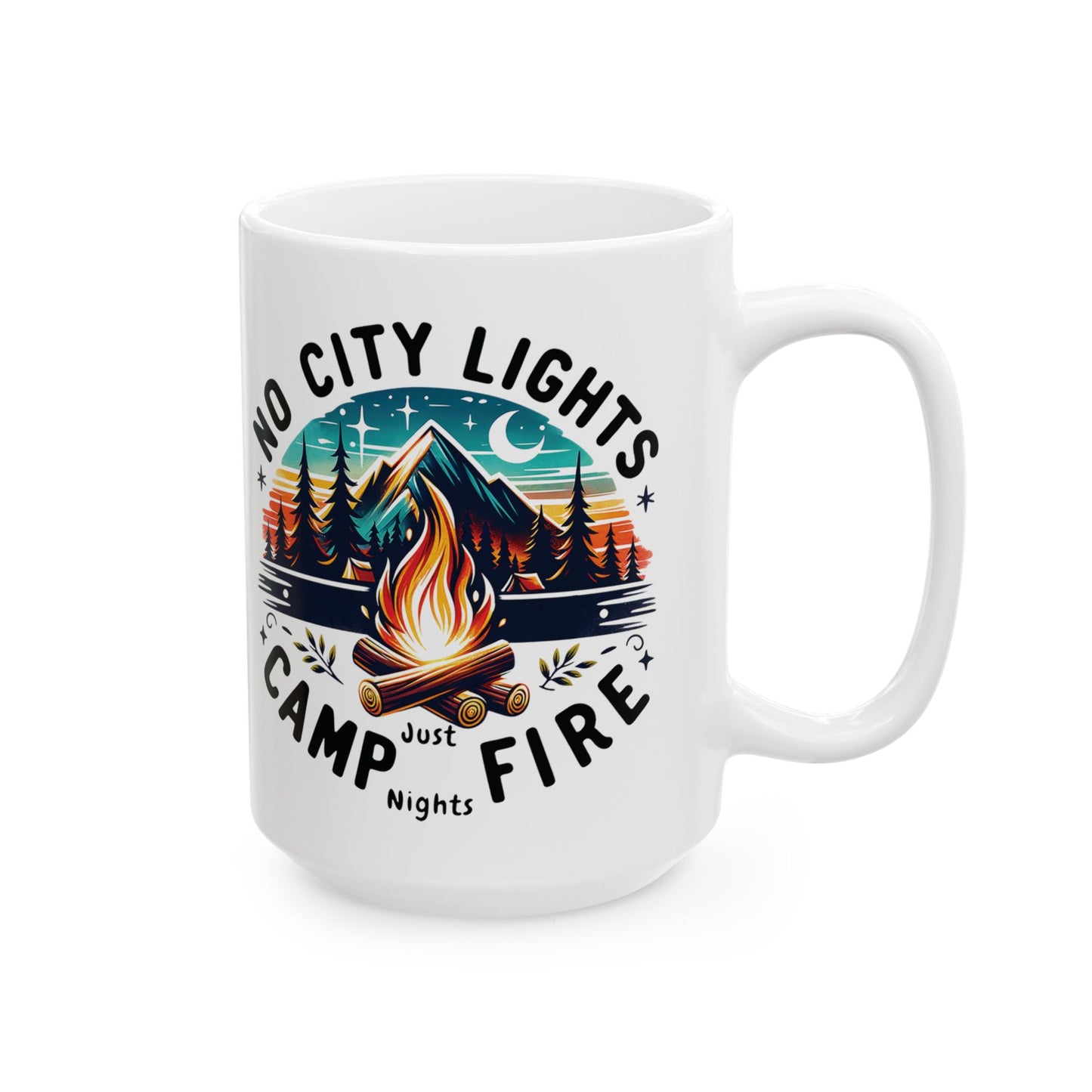 No City Light Campfire Night Camping Mug