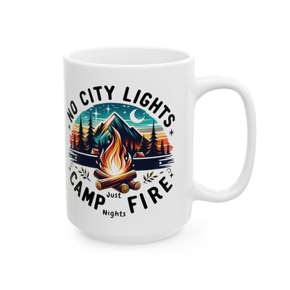 No City Light Campfire Night Camping Mug
