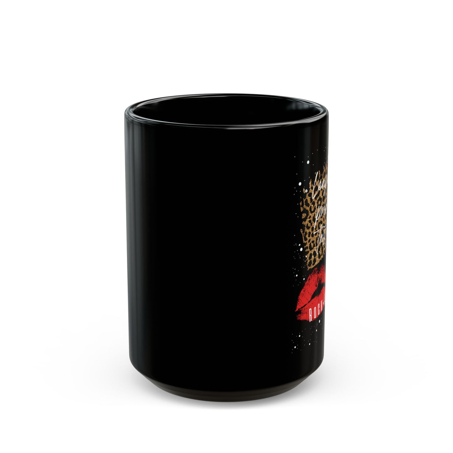 Leopard Print Taste Gypsy Soul Rock and Roll Black Rocker Mug (11oz, 15oz)