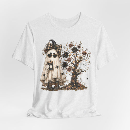 Ghost Girl Tee — Halloween Sunflower Spooky Cute T-Shirt