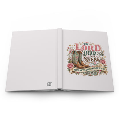 Christian Journal — "The Lord Directs Our Steps" Floral Cowboy Boots Hardcover