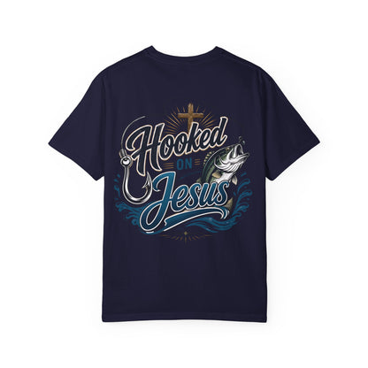 Hooked on Jesus Fishing T-Shirt — Christian Faith & Fishing Graphic Tee