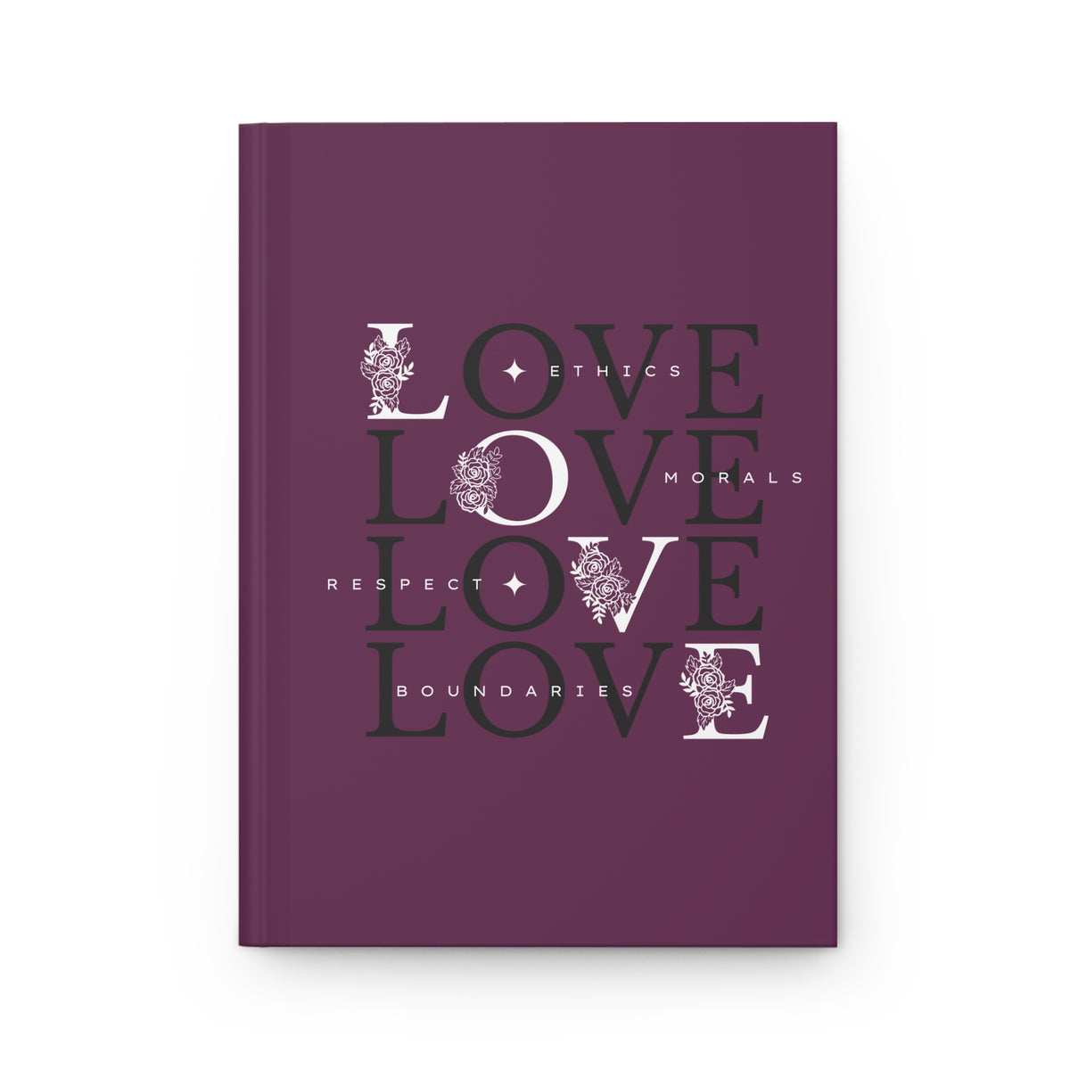 Love boundaries Hardcover Journal — Matte deep purple Notebook