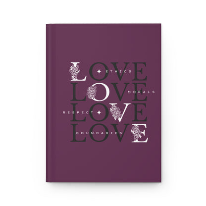 Love boundaries Hardcover Journal — Matte deep purple Notebook