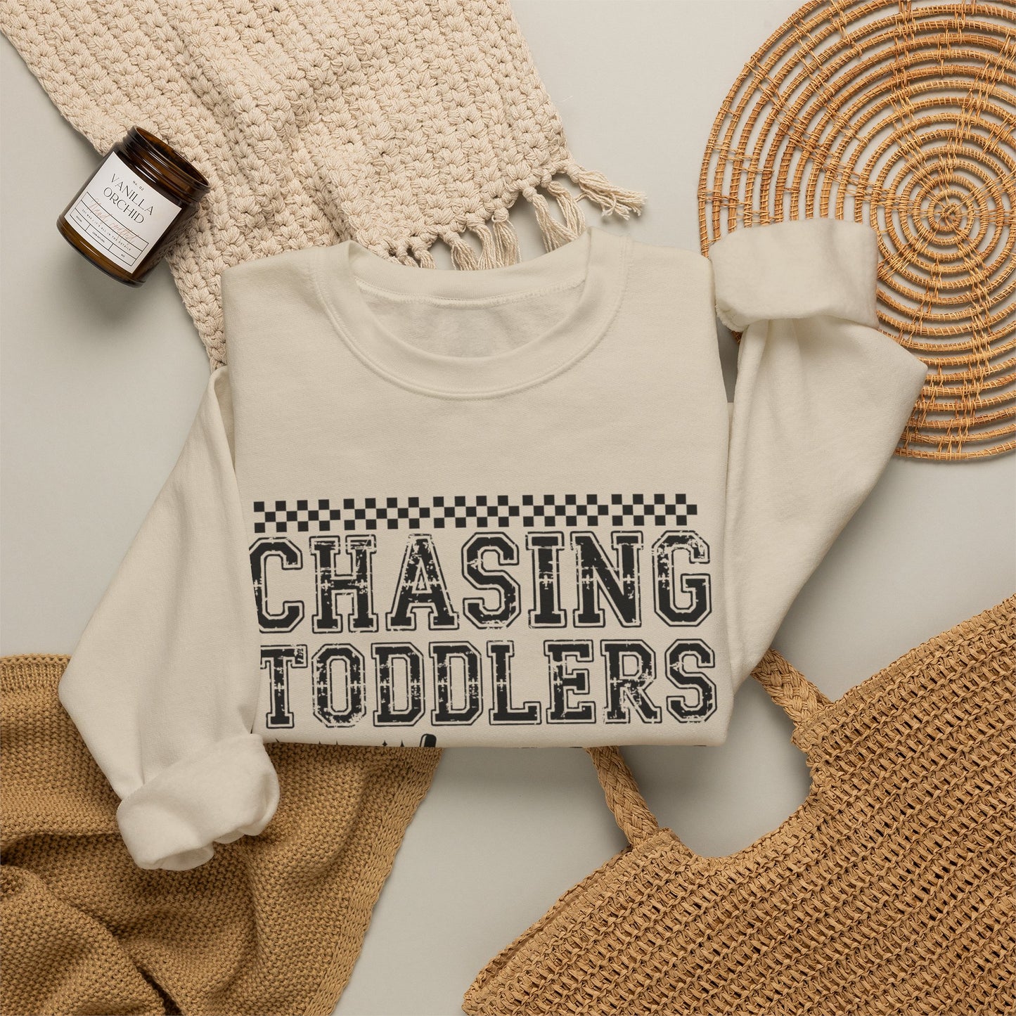 Chasing toddlers and Jesus Sweatshirt