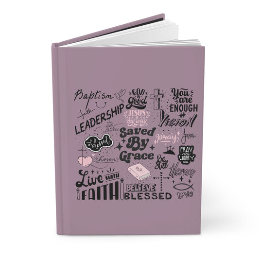 Faith-Inspired Hardcover Journal — "Saved By Grace" Christian Scripture Notebook