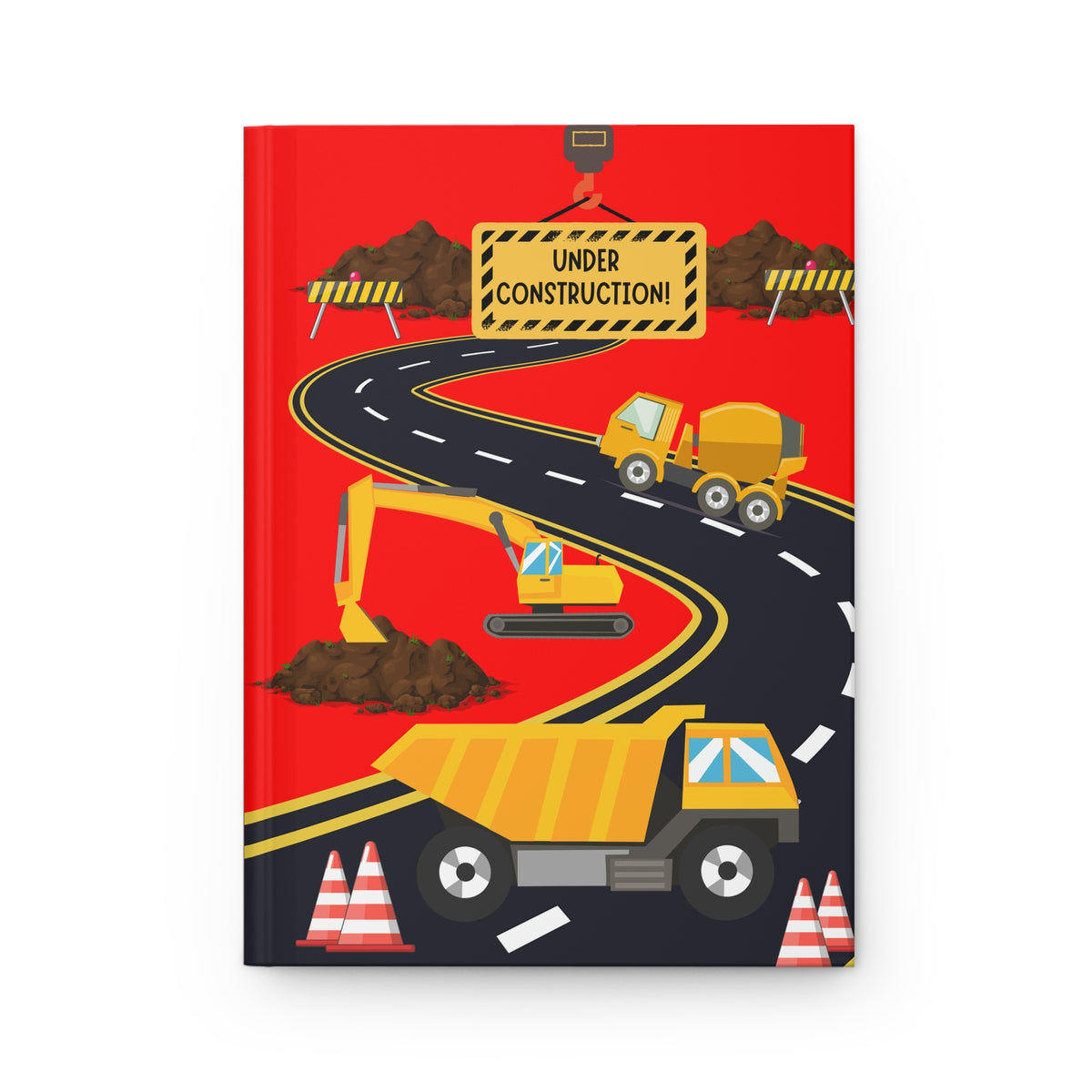 Construction Trucks Hardcover Journal — "Under Construction" Lined Notebook for Kids