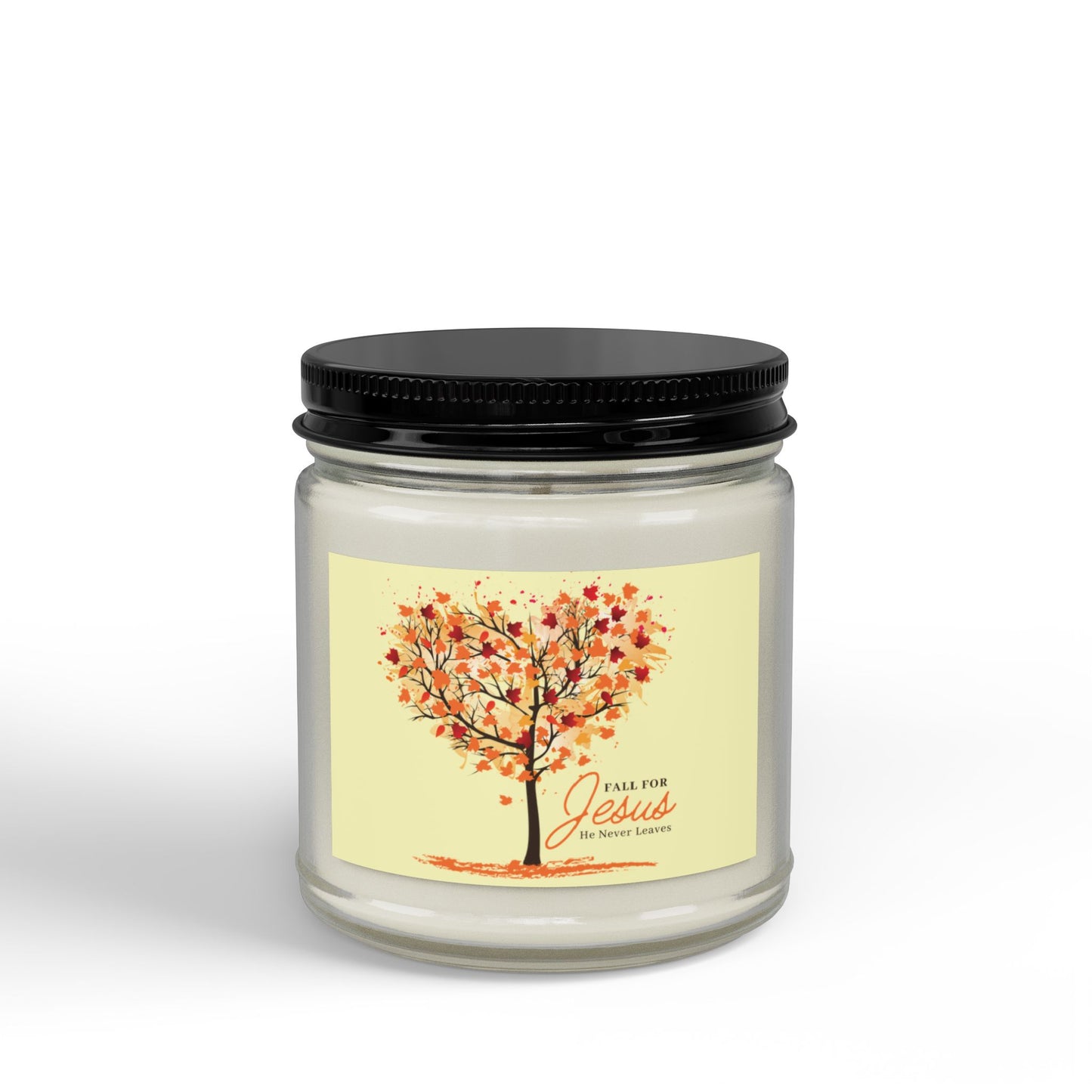 Faithful Autumn Soy Candle — "Fall for Jesus" Amber Jar (4 & 9 oz)