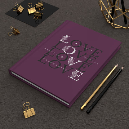 Love boundaries Hardcover Journal — Matte deep purple Notebook