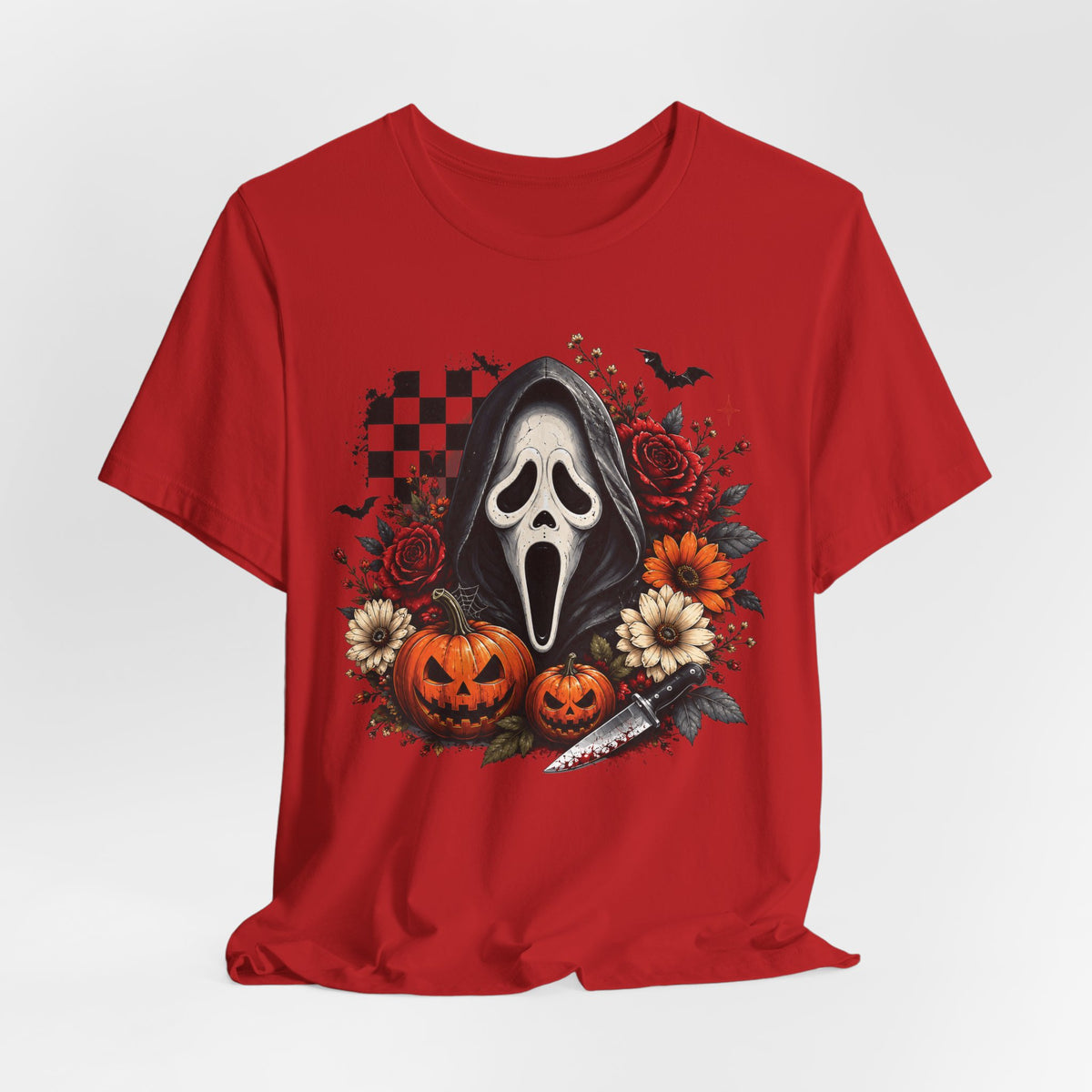 Scream Mask Halloween Tee — Pumpkin & Rose Horror Graphic T-Shirt