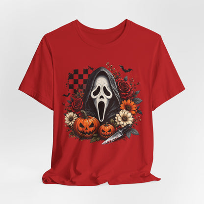 Scream Mask Halloween Tee — Pumpkin & Rose Horror Graphic T-Shirt