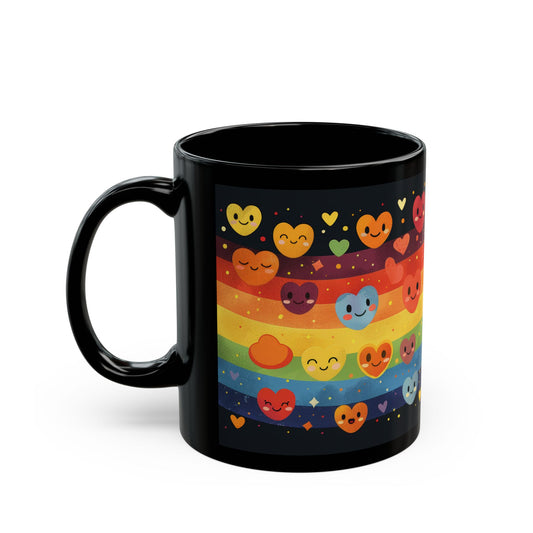 Black Hearts and Rainbow Mug (11oz, 15oz)