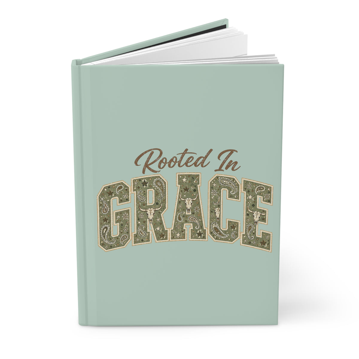 Rooted in Grace Hardcover Journal — Lined Christian Daily Reflection Notebook