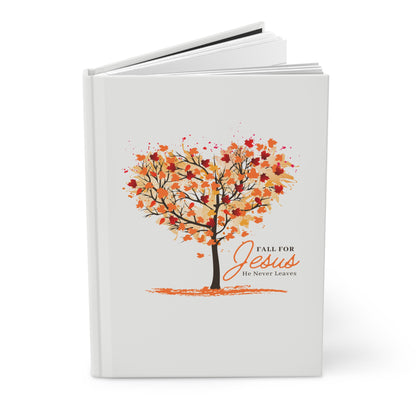 Fall for Jesus Hardcover Journal — Christian Gratitude & Prayer Notebook with Autumn Tree Design