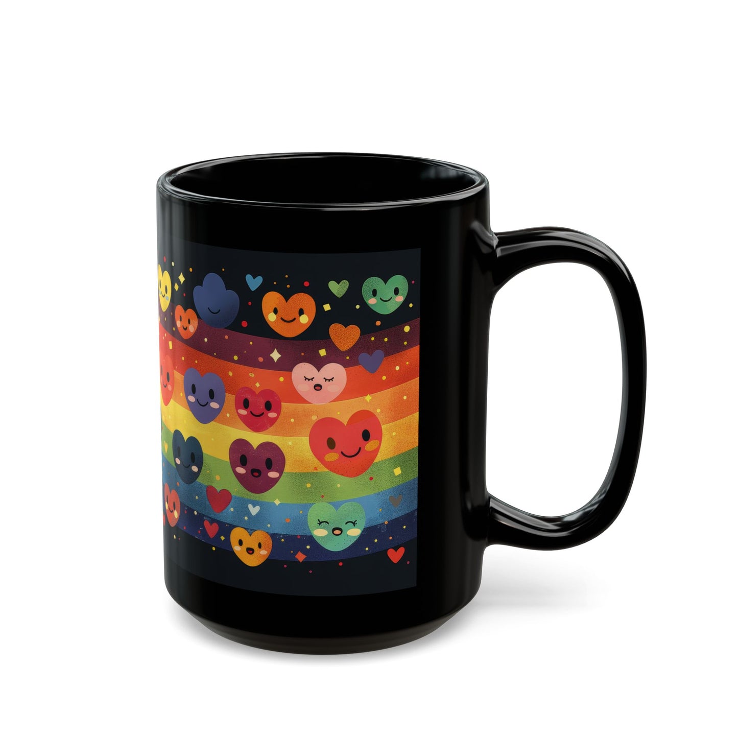 Black Hearts and Rainbow Mug (11oz, 15oz)