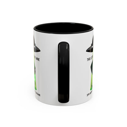 Alien UFO Coffee Mug — "This Little Light of Mine" Cute Green Alien Accent Mug (11/15oz)