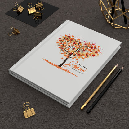 Fall for Jesus Hardcover Journal — Christian Gratitude & Prayer Notebook with Autumn Tree Design
