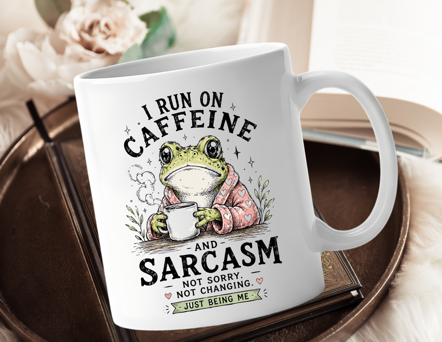 Sane & Sassy Ceramic Mug — Floral Self-Care Coffee Mug (11oz, 15oz)