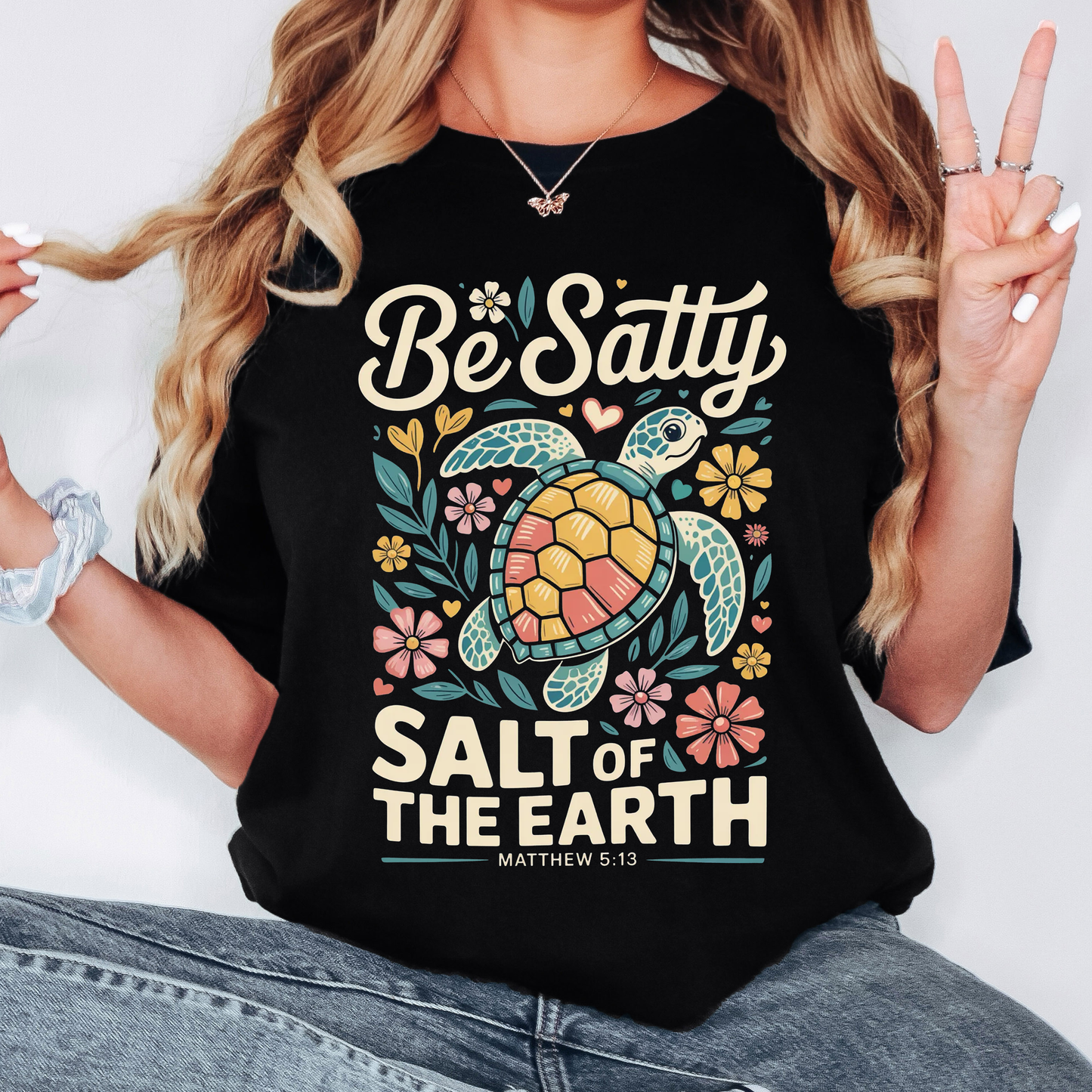Be Salty Sea Turtle T-Shirt — "Salt of the Earth" Coastal Graphic Tee