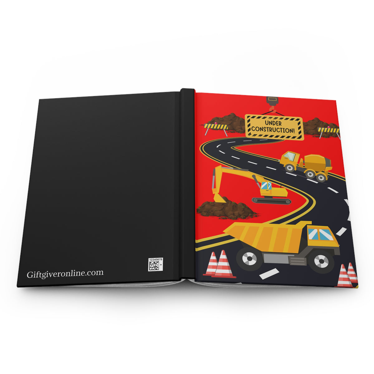 Construction Trucks Hardcover Journal — "Under Construction" Lined Notebook for Kids
