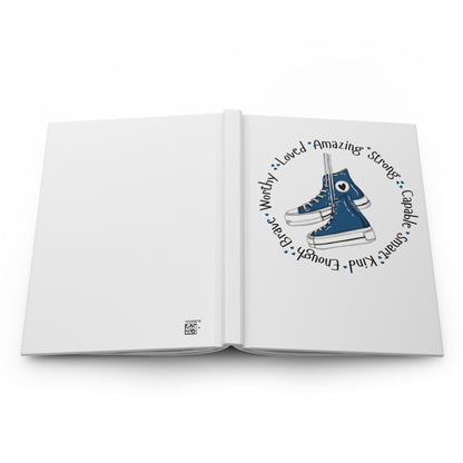 Copy of Pink Sneakers "Loved • Amazing • Strong" Hardcover Journal — Inspirational Notebook for Girls & Teens