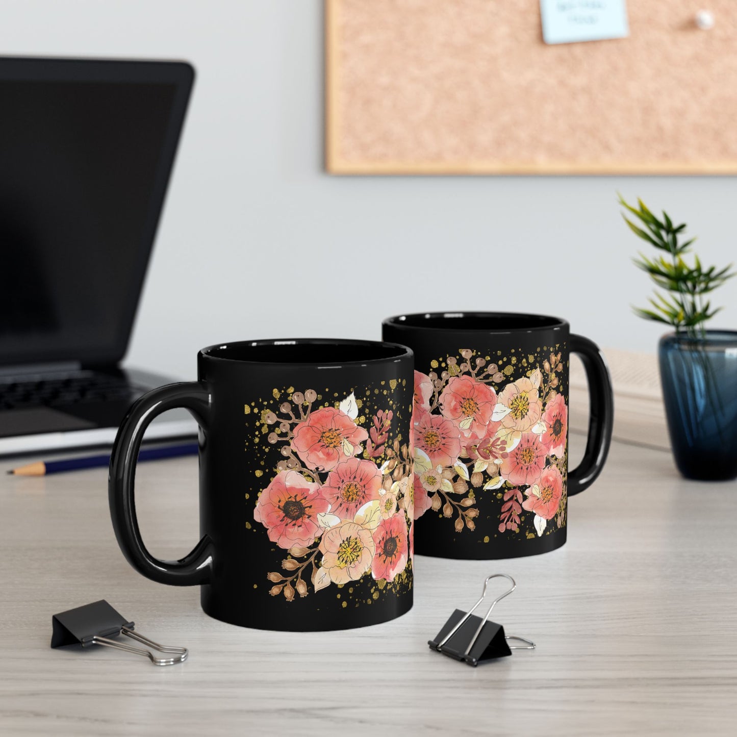 Pink Floral Coffee Mug