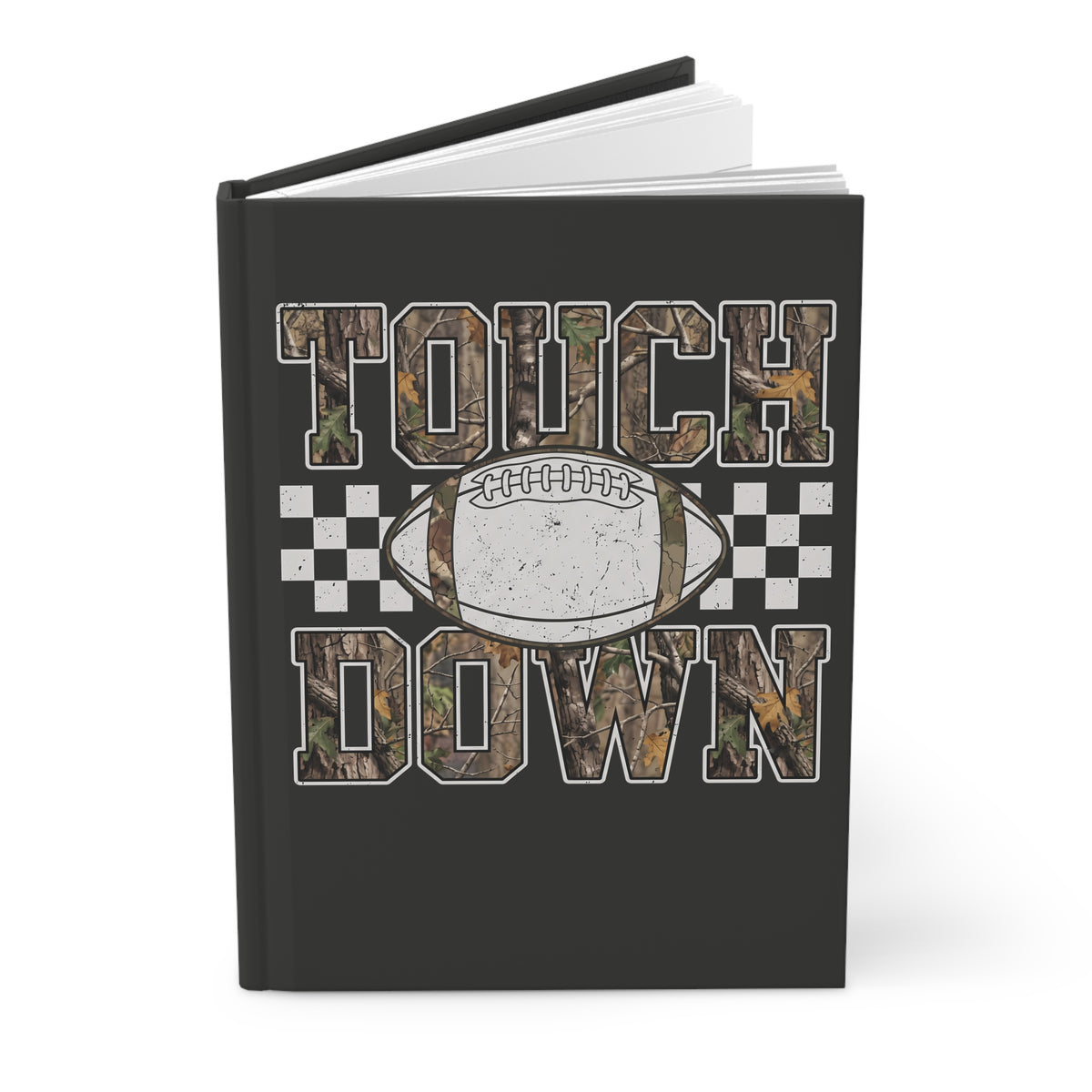 Touchdown Football Journal — Camo Grunge Lined Hardcover Notebook
