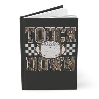 Touchdown Football Journal — Camo Grunge Lined Hardcover Notebook