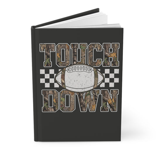 Touchdown Football Journal — Camo Grunge Lined Hardcover Notebook