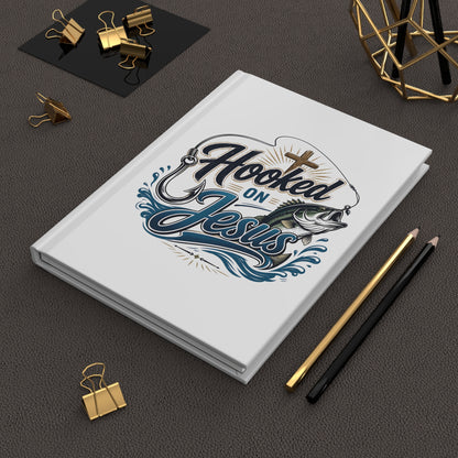 Hooked on Jesus Hardcover Journal — Fishing Faith Notebook for Christian Anglers