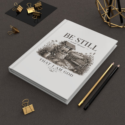 Be Still Hardcover Journal — Faith Prayer Notebook (Psalm 46:10)