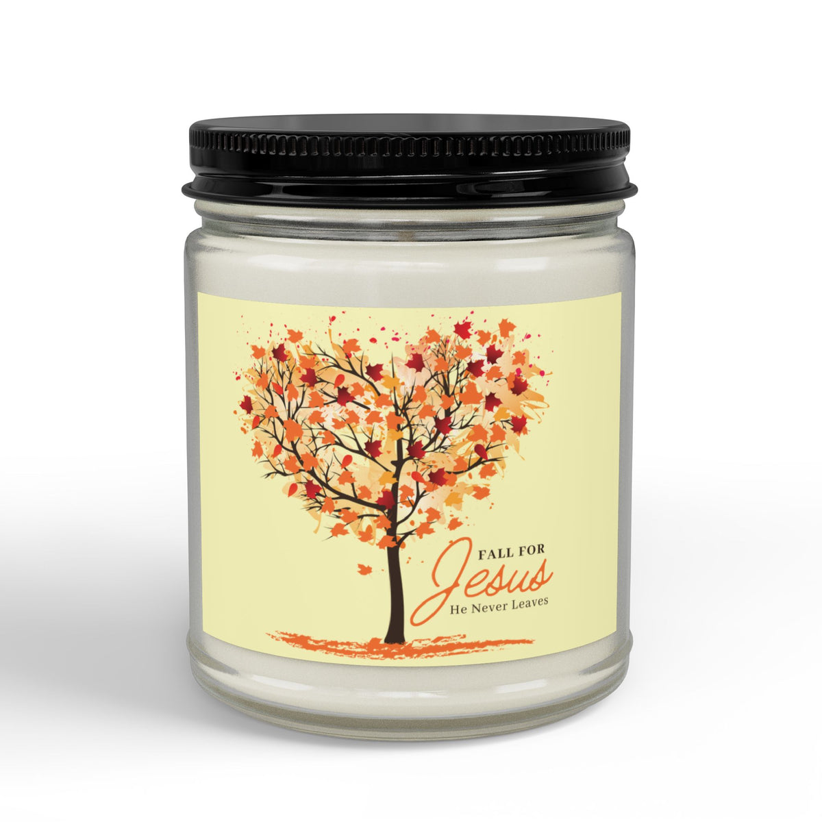 Faithful Autumn Soy Candle — "Fall for Jesus" Amber Jar (4 & 9 oz)