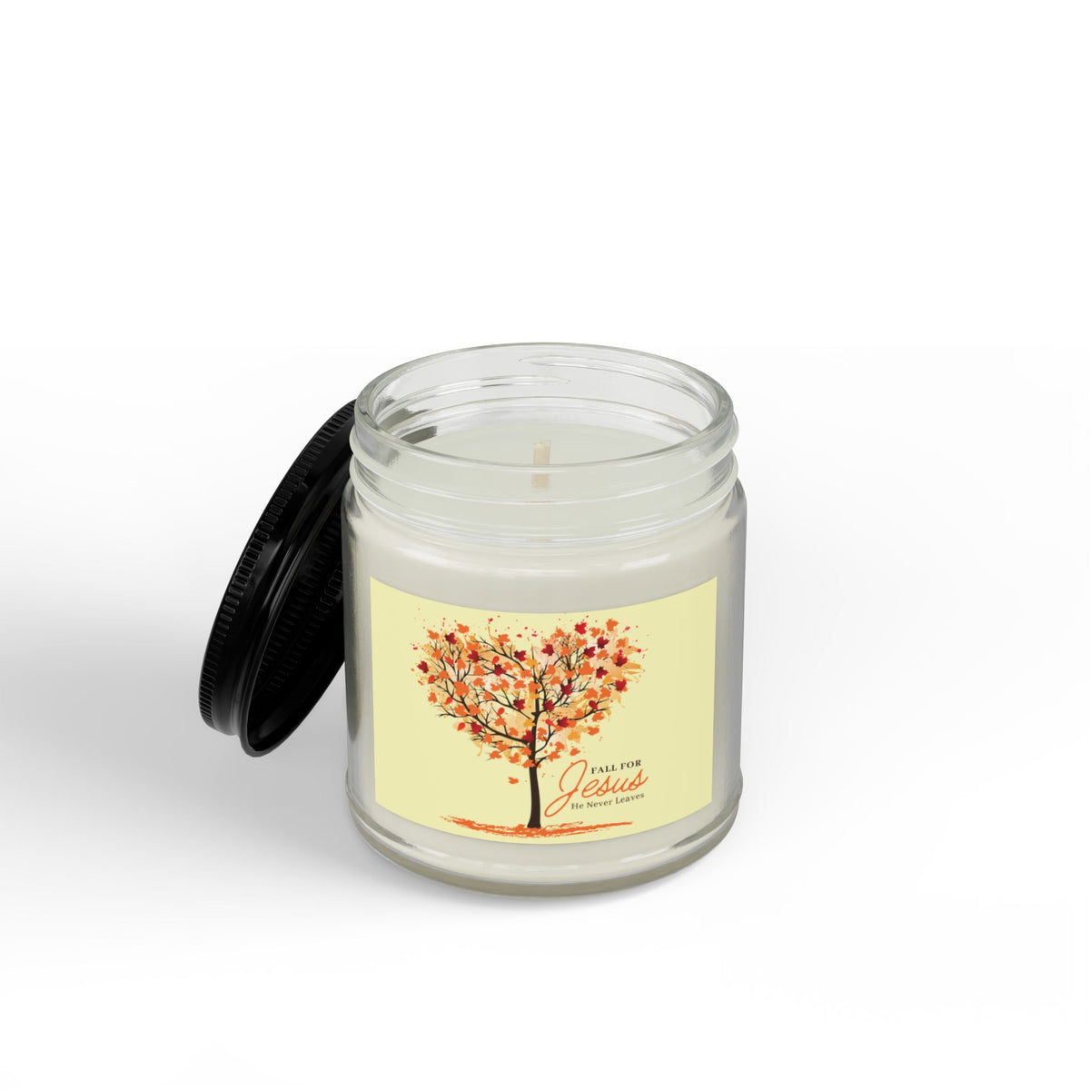 Faithful Autumn Soy Candle — "Fall for Jesus" Amber Jar (4 & 9 oz)