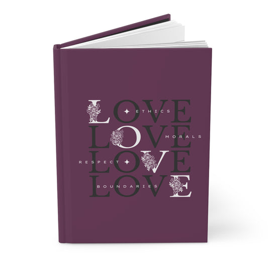 Love boundaries Hardcover Journal — Matte deep purple Notebook