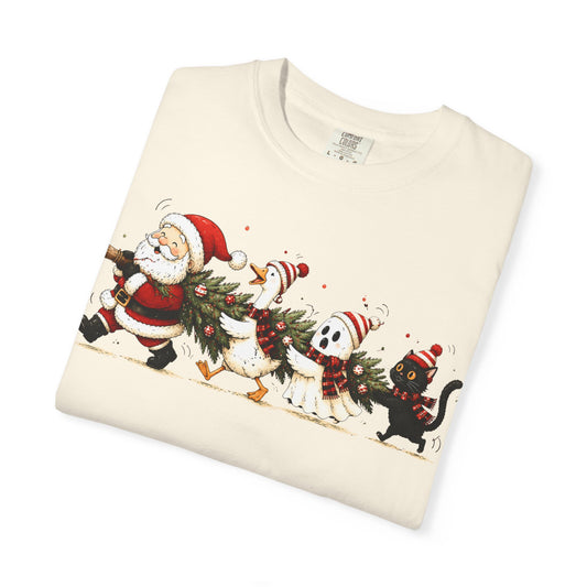 Santa & Friends Christmas T-Shirt — Vintage Holiday Parade Tee