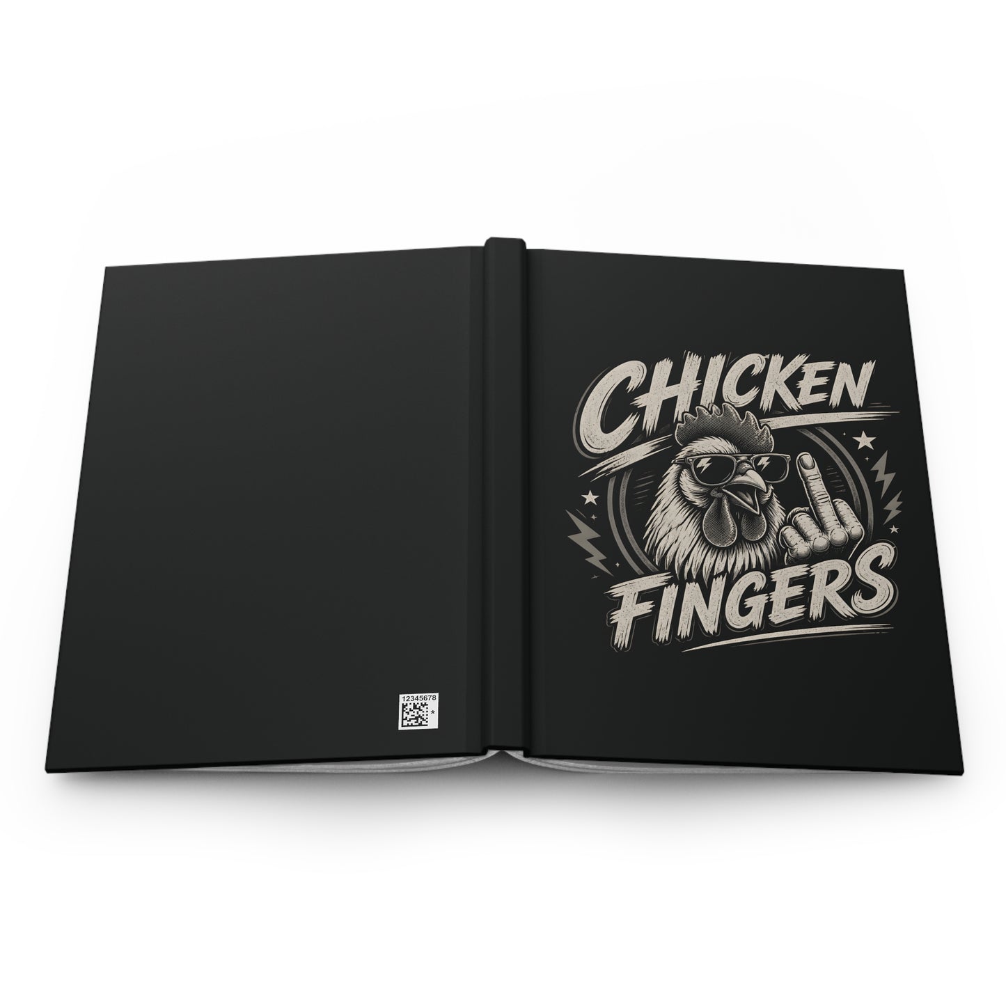 Chicken Fingers Hardcover Journal — Funny Rooster Middle Finger Notebook